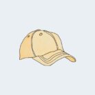 Illustration of a beige baseball cap.