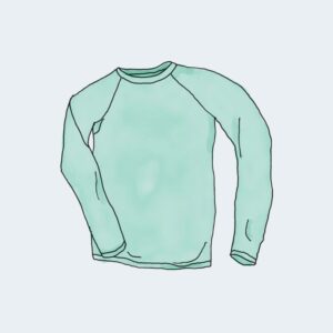 Illustration of a light green sweater.