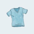 Illustration of a blue T-shirt.