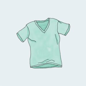 Illustration of a light green T-shirt.